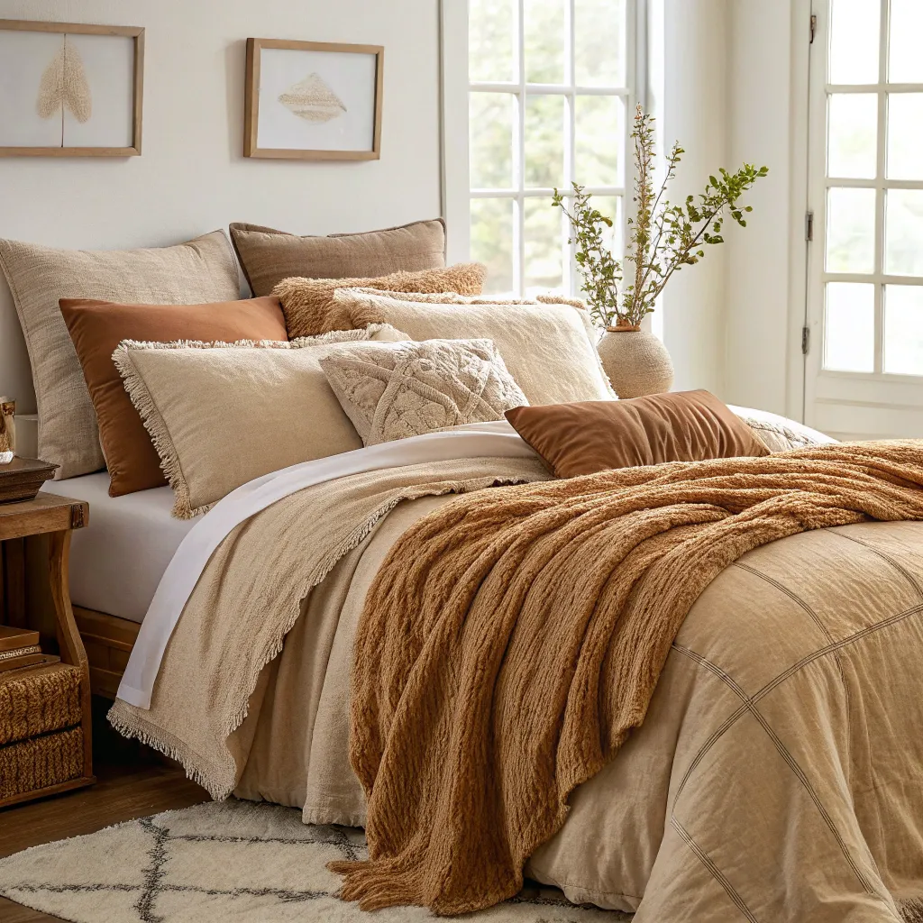 A cozy and inviting bedding setup