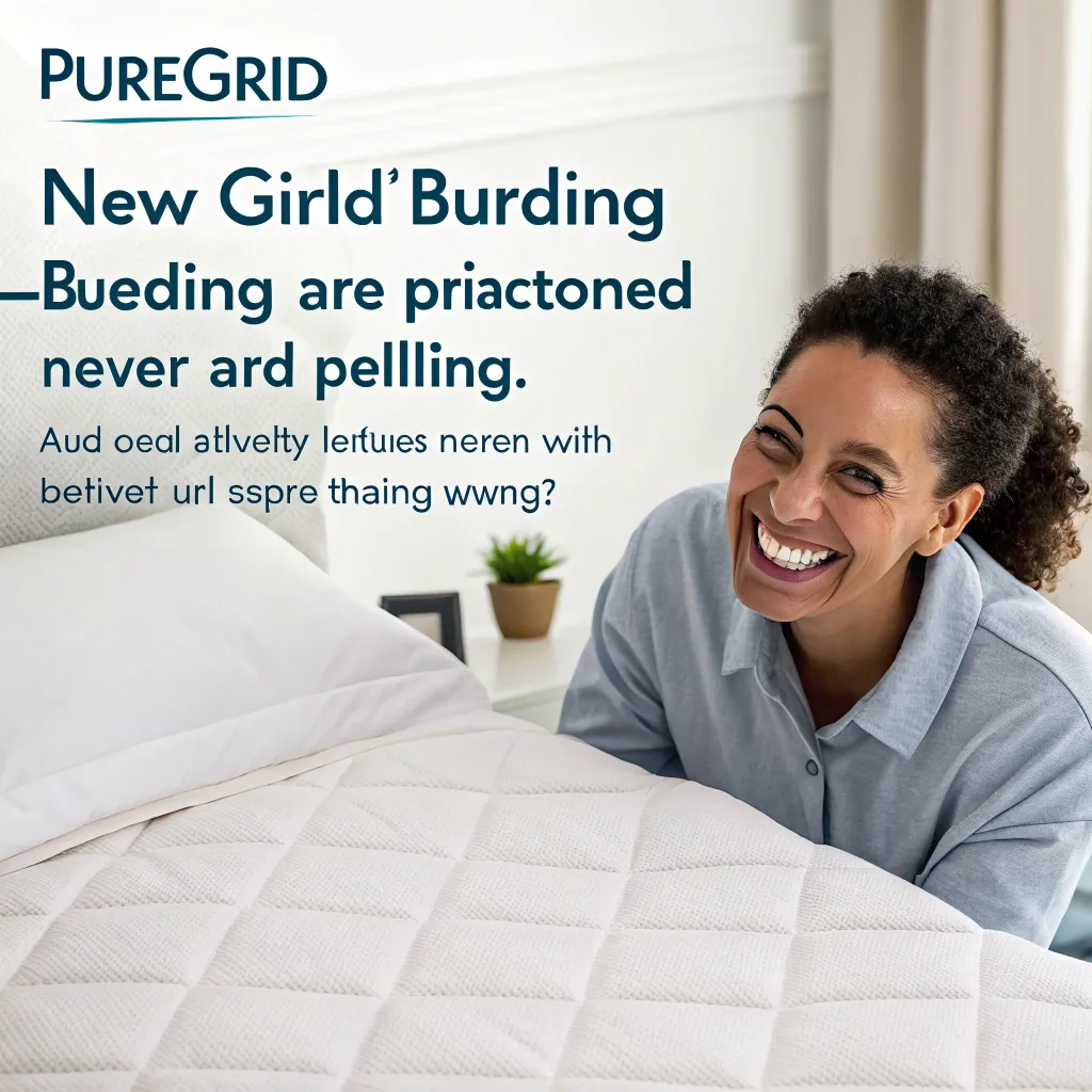 Content customer smiling with their new PUREGRID bedding